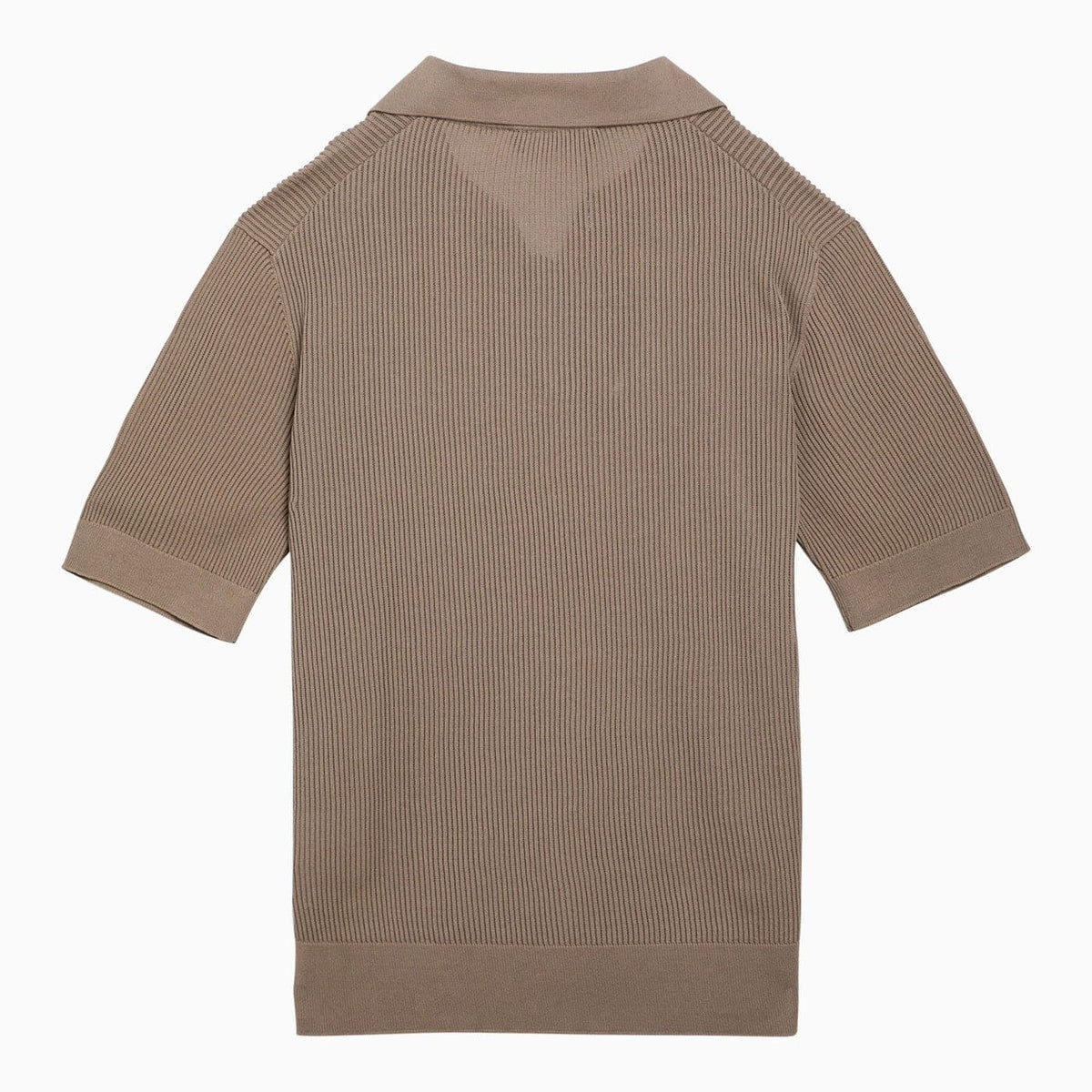 Dolce&Gabbana Beige Cotton Ribbed Polo Shirt | Banlieue91