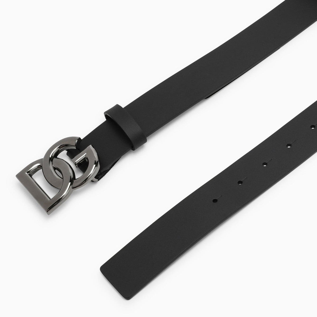 Dolce&Gabbana Black Belt With Rutenium Dg Plaque | Banlieue91