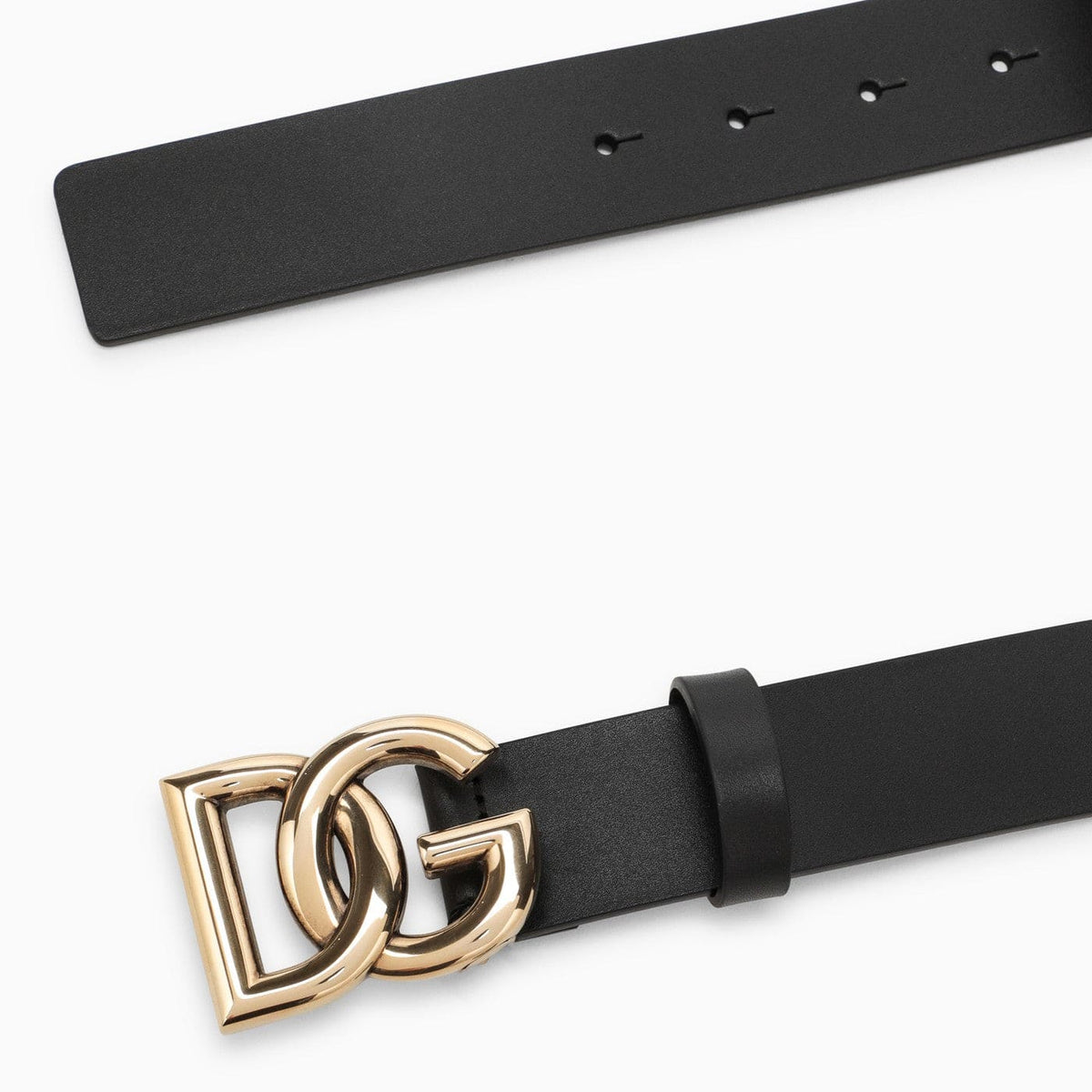 Dolce&Gabbana Black Belt With Rutenium Dg Plaque | Banlieue91