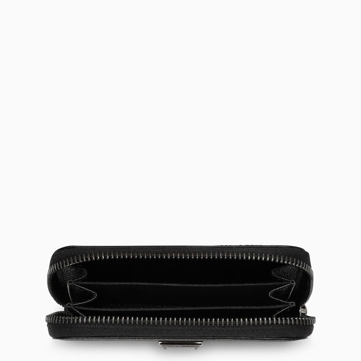 Dolce & Gabbana Black Dauphine Leather Zipped Wallet | Banlieue91