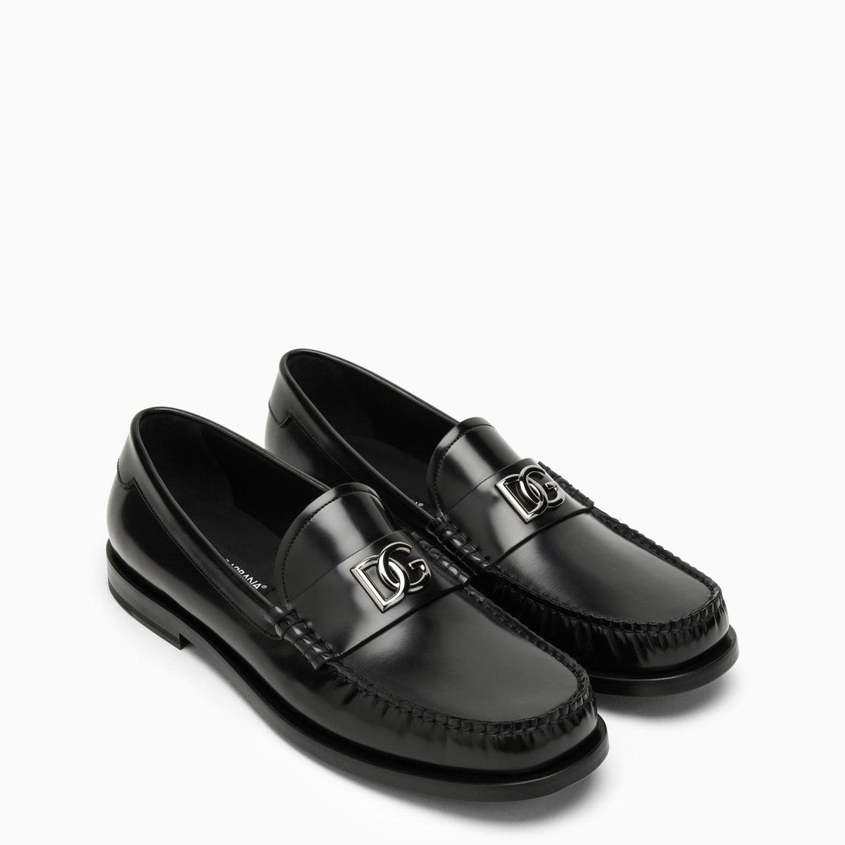 Dolce&Gabbana Black Leather Loafer With Logo | Banlieue91