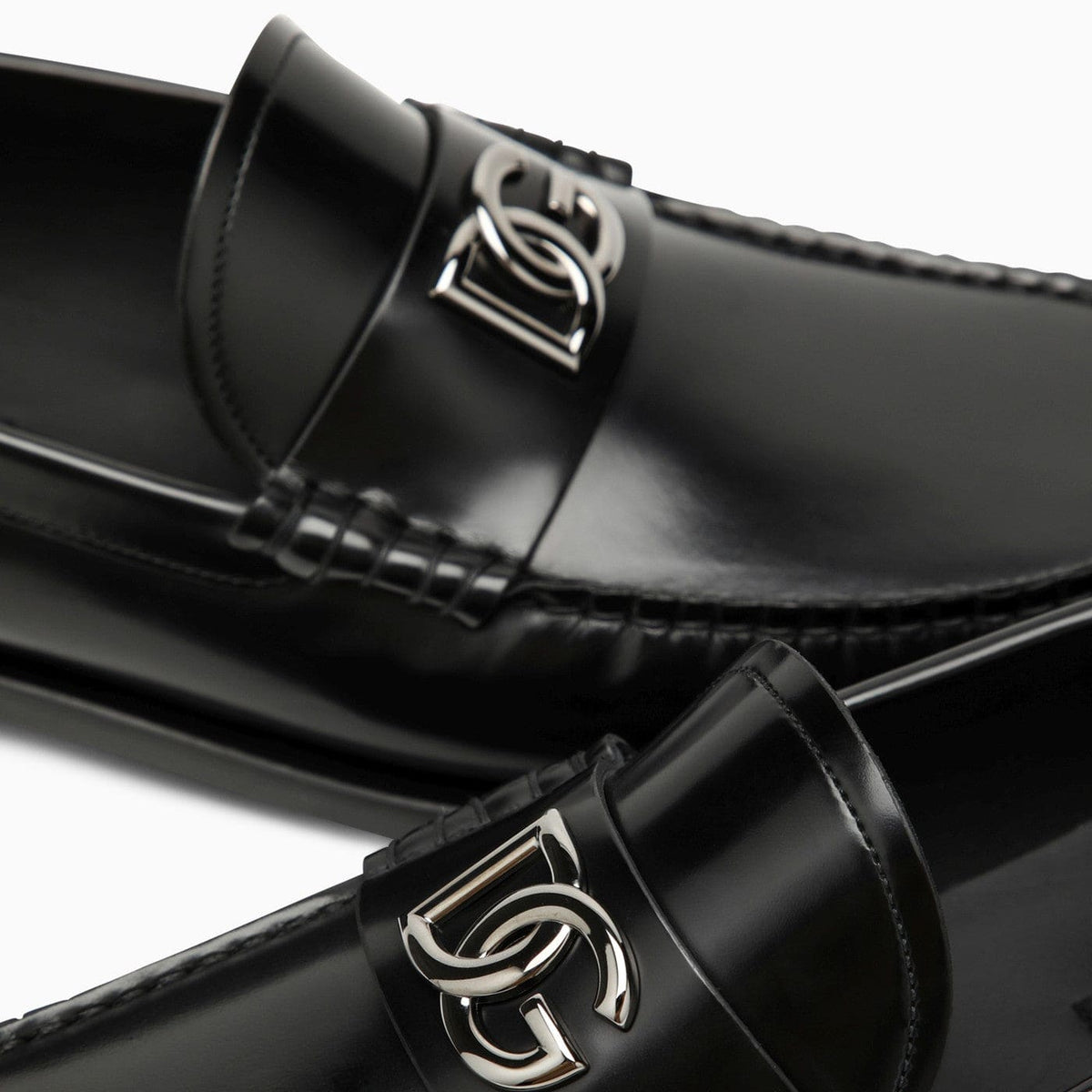 Dolce&Gabbana Black Leather Loafer With Logo | Banlieue91