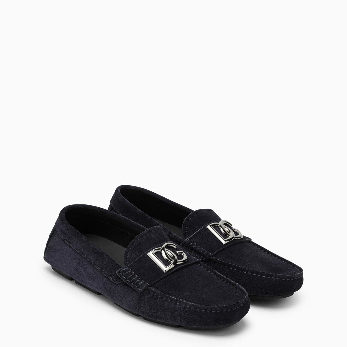 Dolce&Gabbana Blue Suede Loafer With Logo | Banlieue91