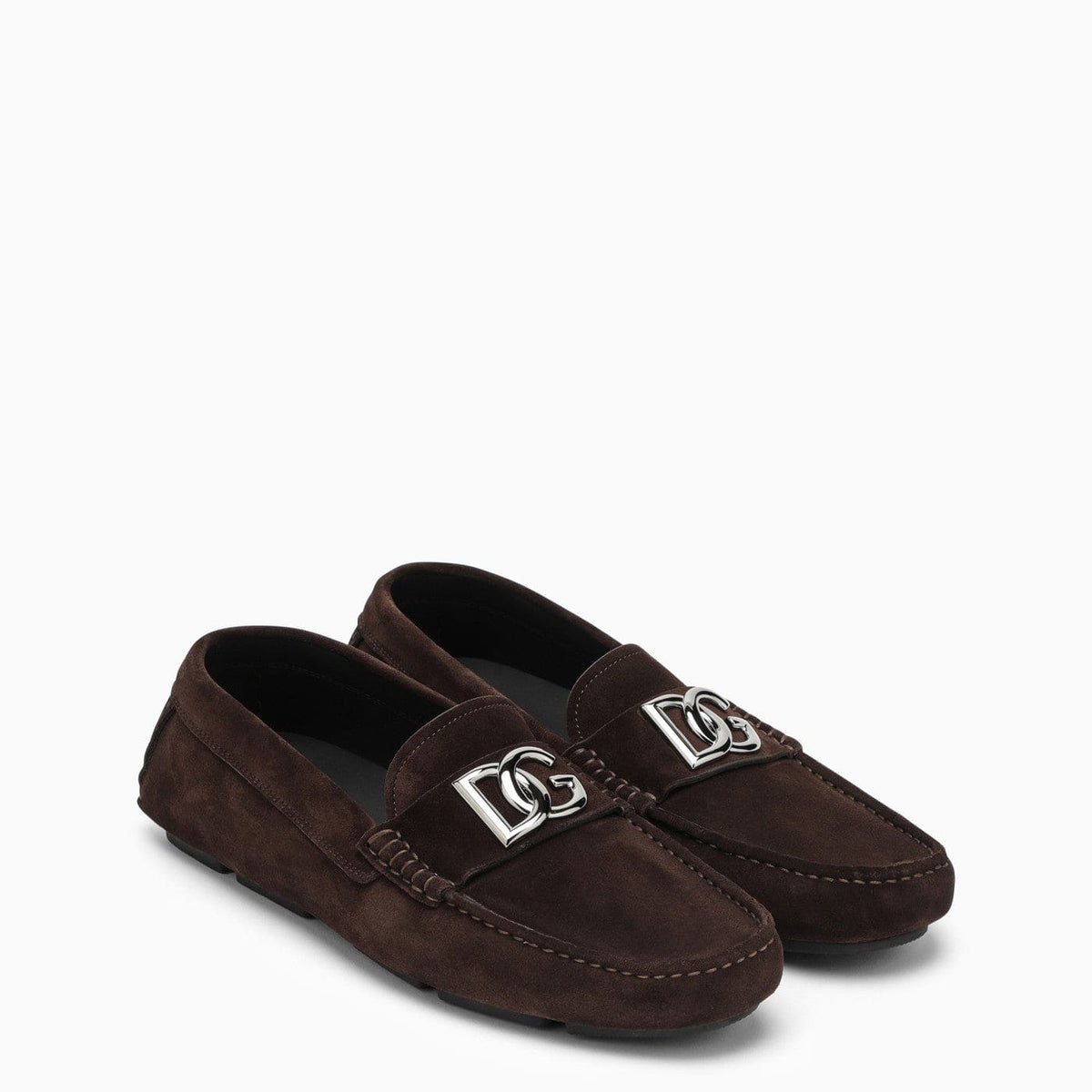 Dolce&Gabbana Brown Suede Loafer With Logo | Banlieue91