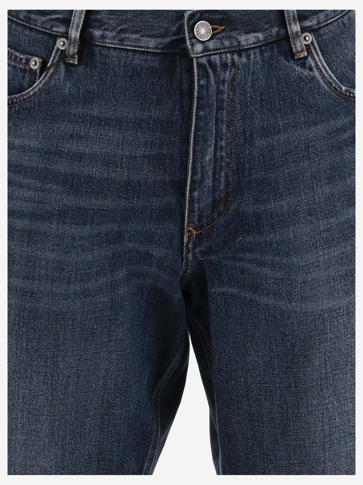 Dolce & Gabbana Cotton Denim Short Pants With Logo Plaque | Banlieue91