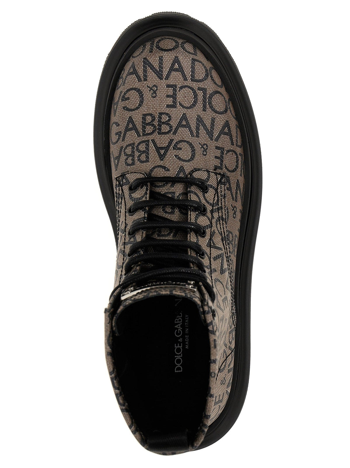 Dolce & Gabbana Jacquard Logo Combat Boots | Banlieue91