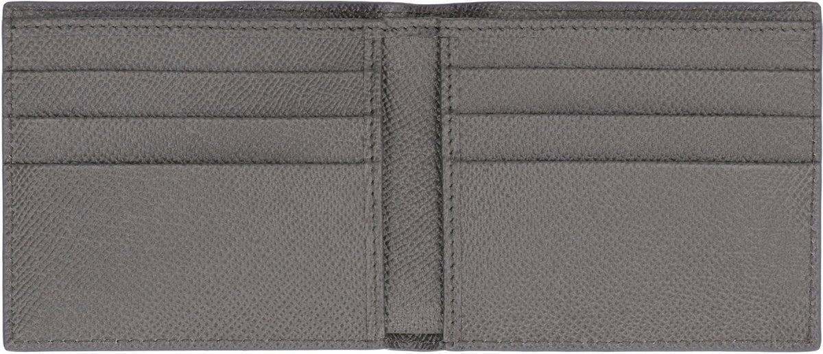 DOLCE & GABBANA Leather Flap-Over Wallet - Compact Size | Banlieue91