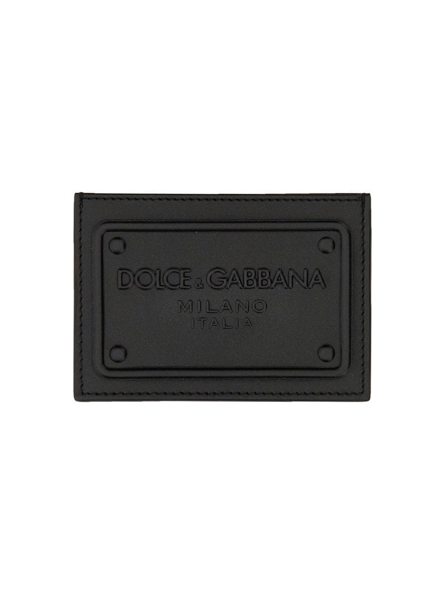 DOLCE & GABBANA Leather Mini Card Holder with Logo | Banlieue91