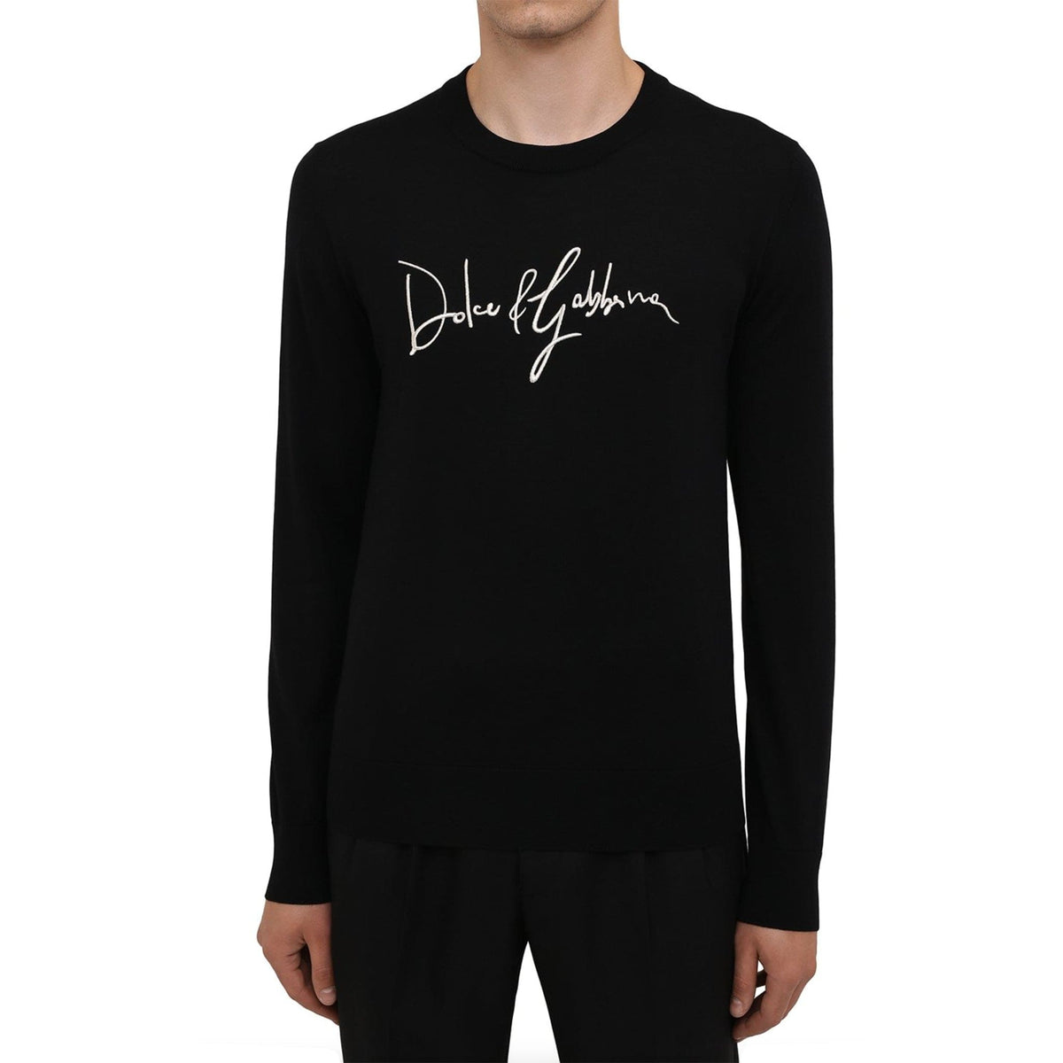 Dolce & Gabbana Logo Embroidered Wool Sweater | Banlieue91