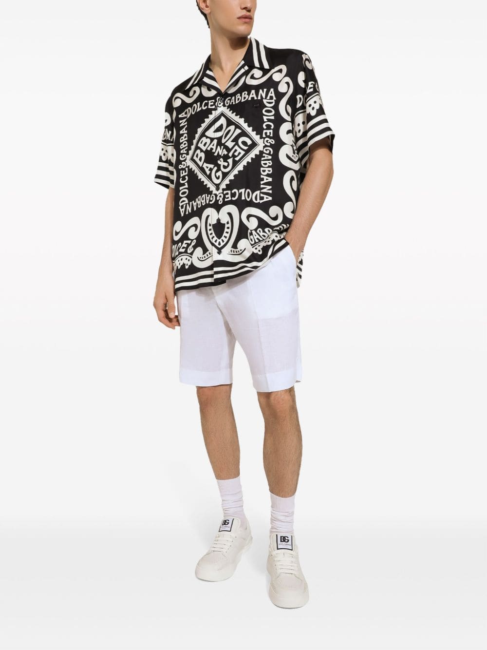Dolce & Gabbana Marina Print Silk Shirt | Banlieue91
