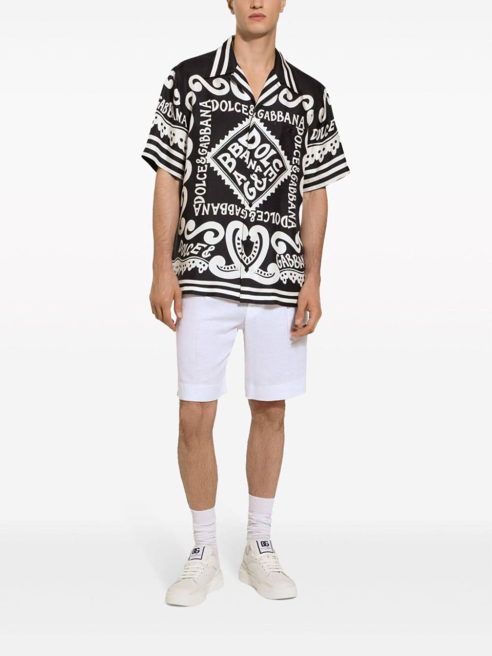Dolce & Gabbana Marina Print Silk Shirt | Banlieue91