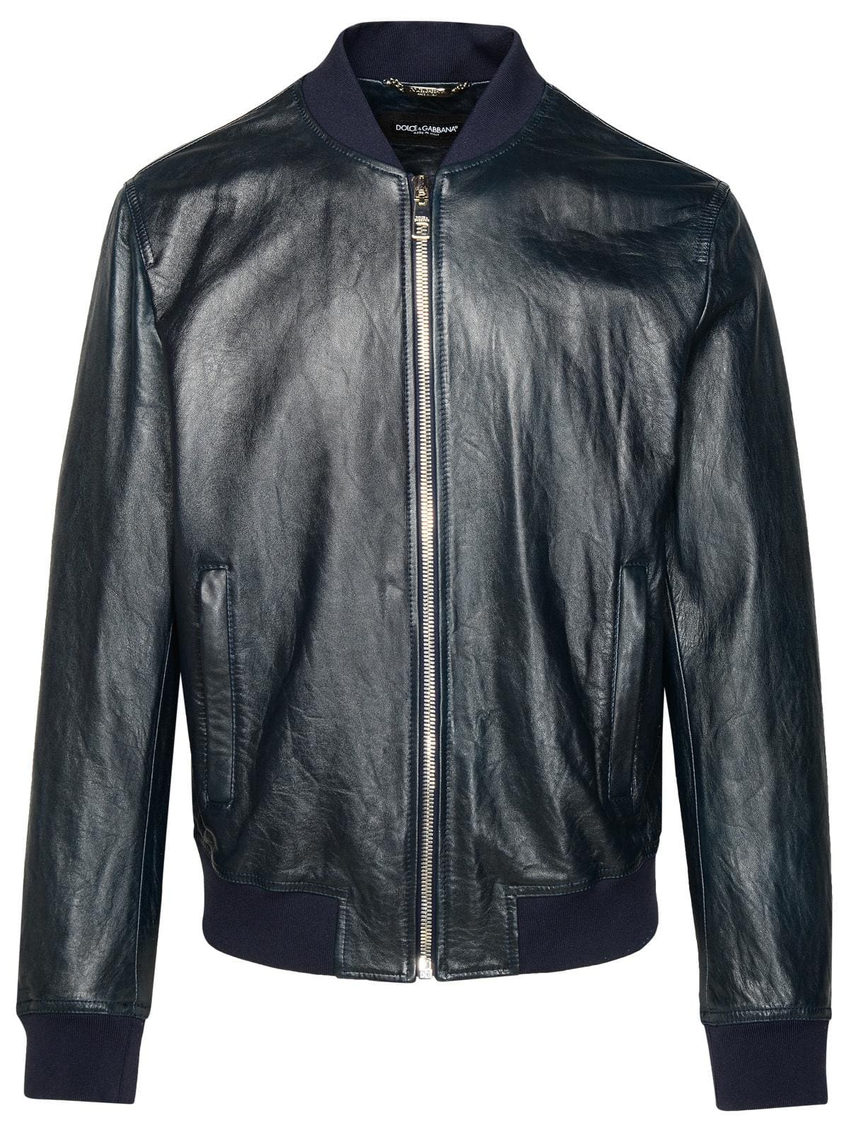 Dolce & Gabbana Navy Lambskin Jacket | Banlieue91