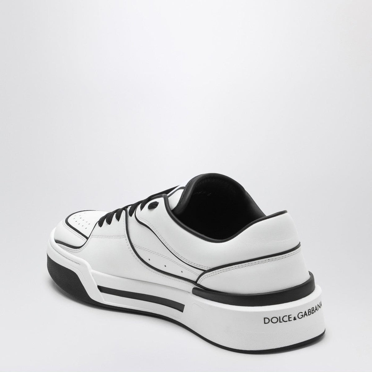 Dolce&Gabbana New Roma White/Black Leather Low Sneaker | Banlieue91