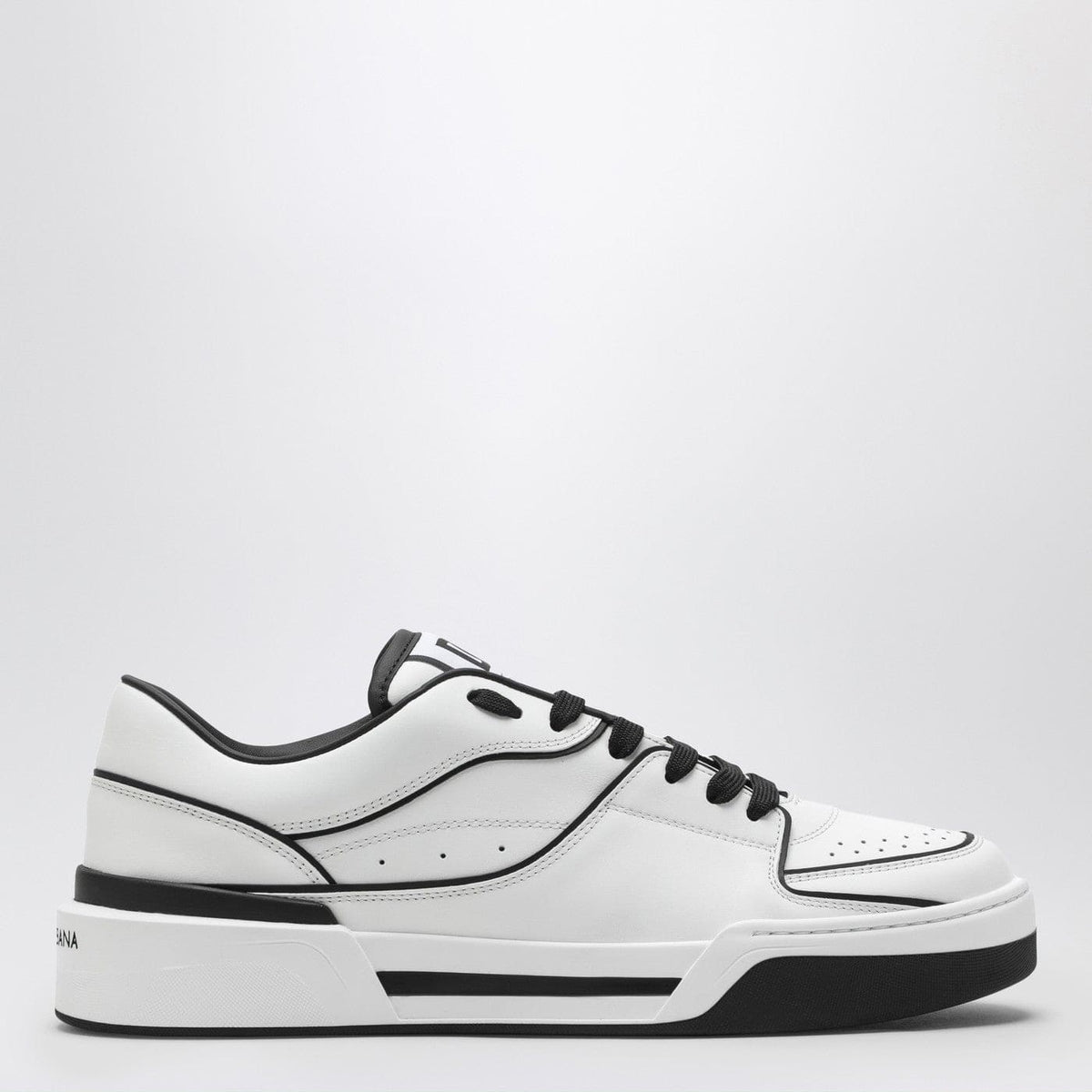 Dolce&Gabbana New Roma White/Black Leather Low Sneaker | Banlieue91