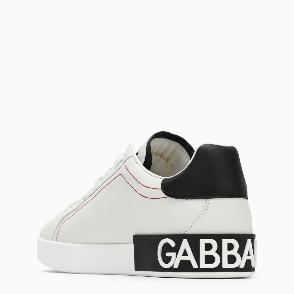Dolce & Gabbana Portofino White/Black Leather Trainer | Banlieue91