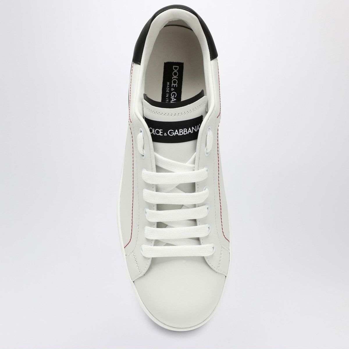 Dolce&Gabbana Portofino White/Black Leather Trainer | Banlieue91