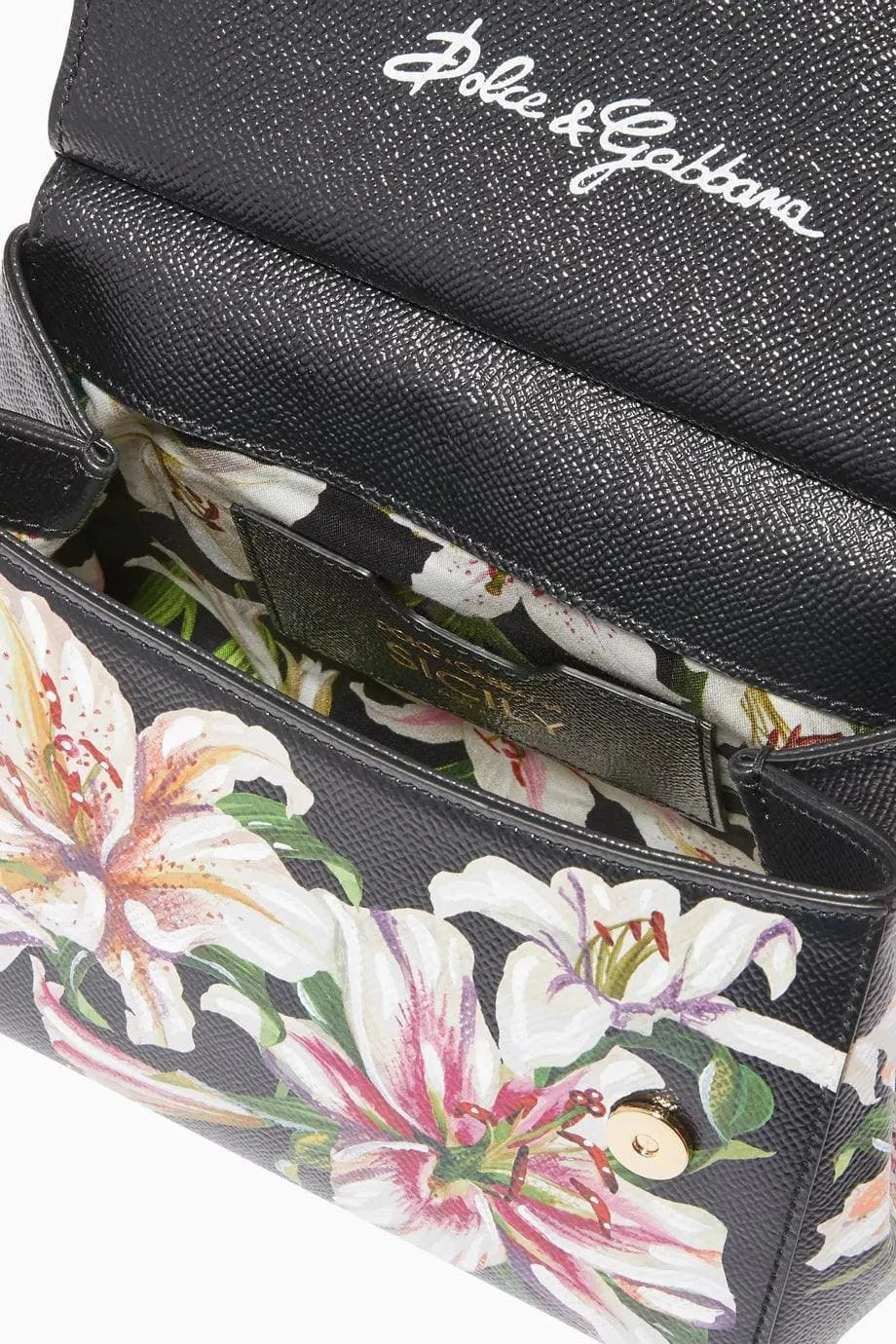 Dolce & Gabbana Small Sicily Lily Dauphine Leather Bag | Banlieue91