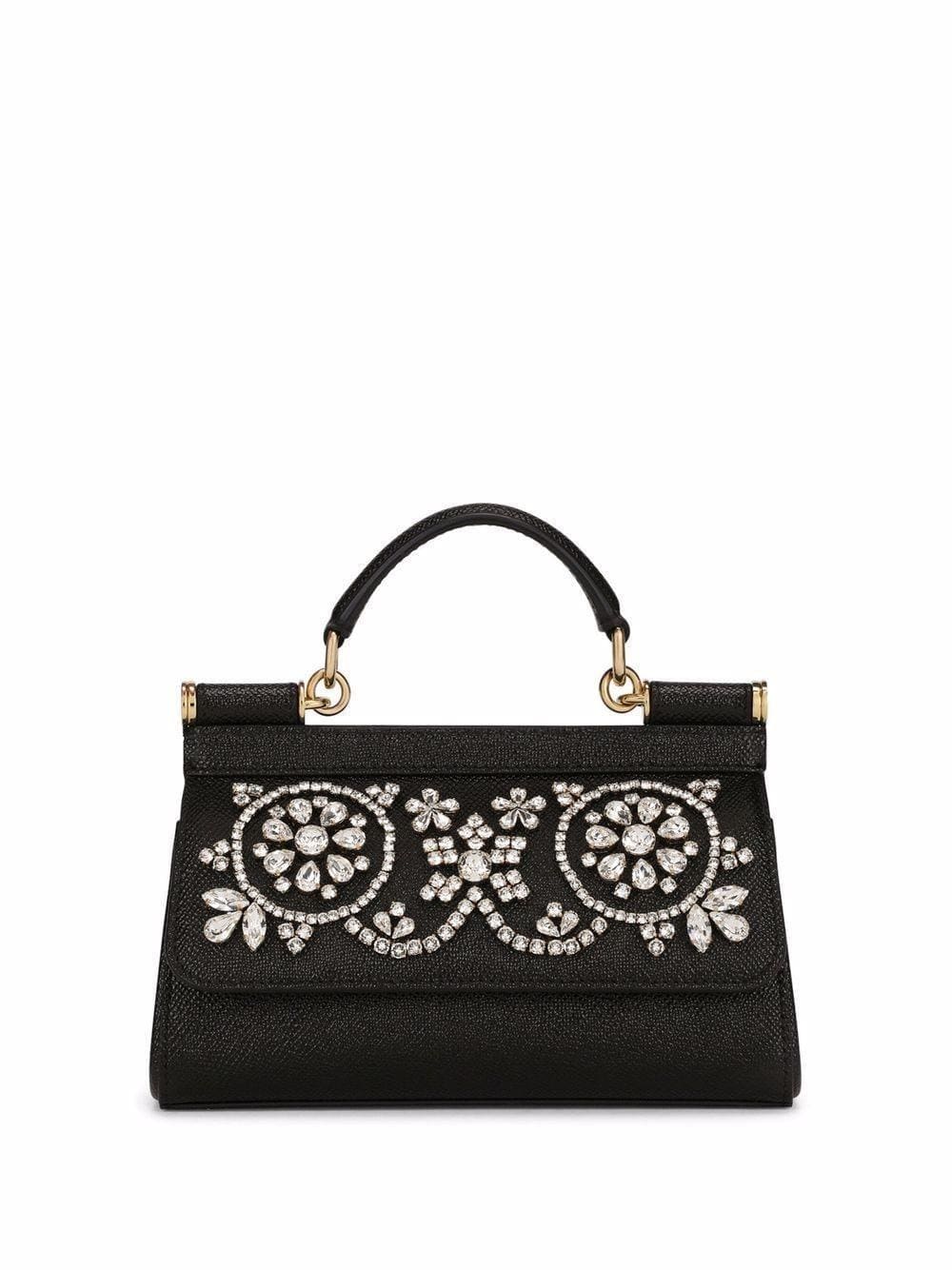 Dolce & Gabbana small Sicily rhinestone-embellished top-handle bag | Banlieue91