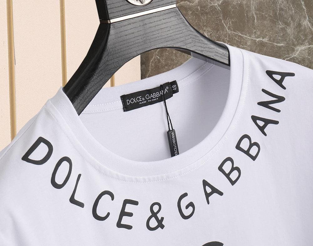 Dolce & Gabbana T-Shirt Without Collar 'White & Black' | Banlieue91