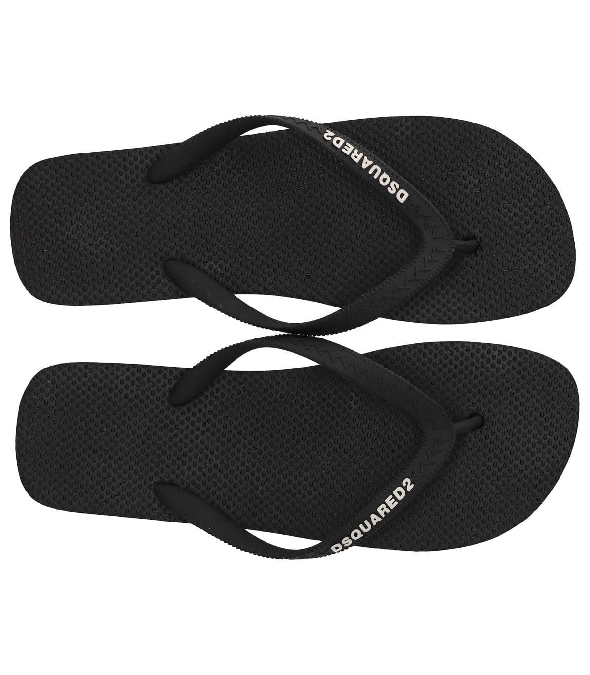Dsquared2 Black Flip Flops With Logo | Banlieue91