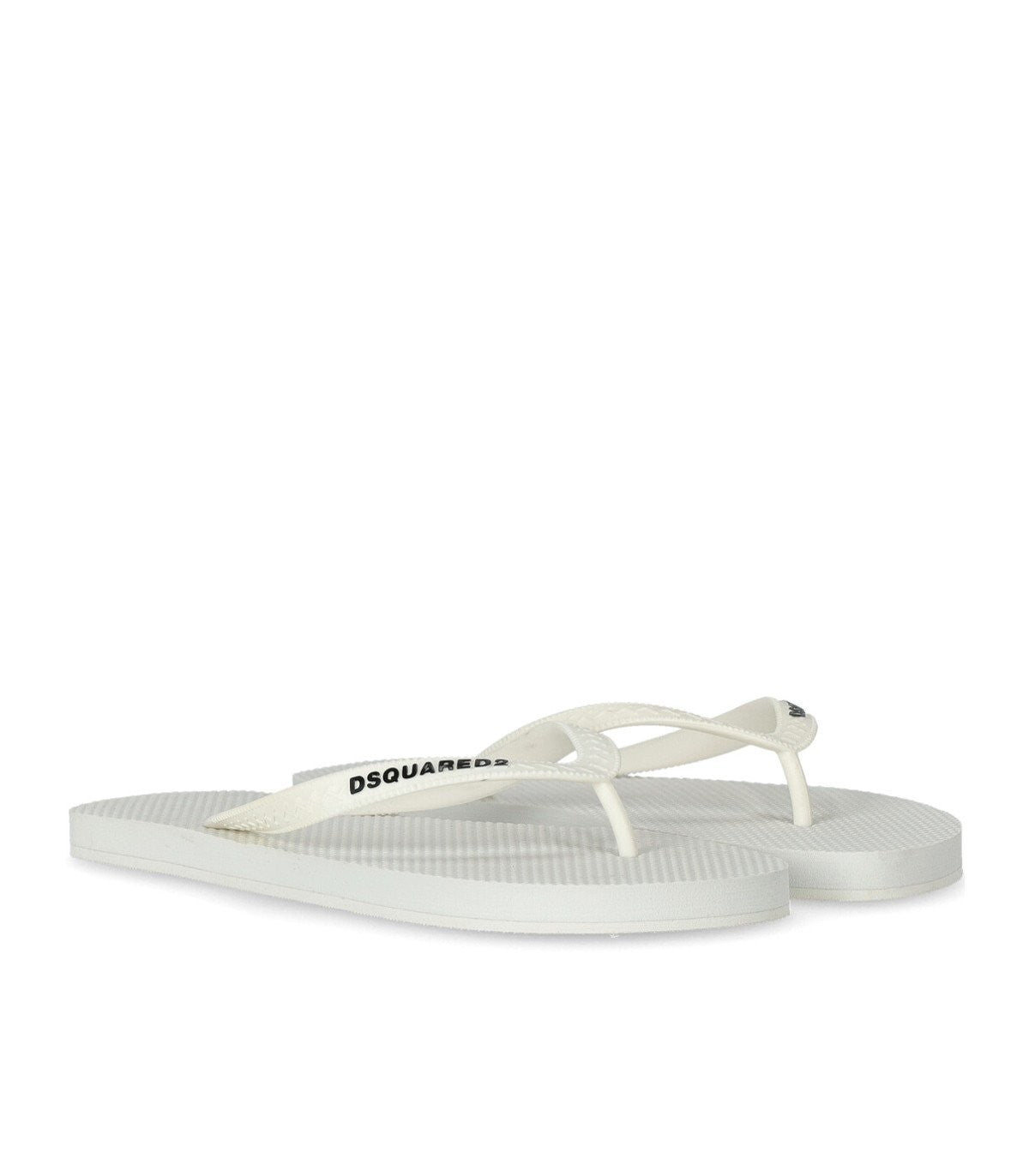 Dsquared2 White Flip Flops With Logo - Banlieue91 -