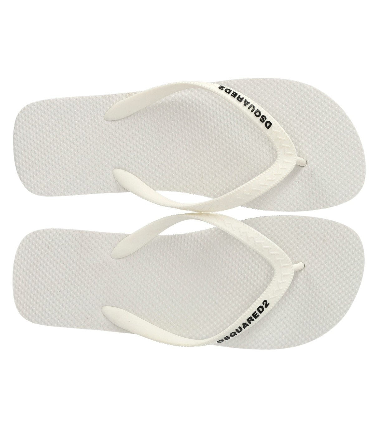 Dsquared2 White Flip Flops With Logo - Banlieue91 -