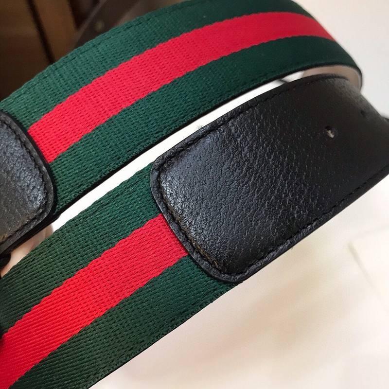 Gucci GG Marmont Web Belt Canvas and Leather 'Green/Red' - Banlieue91