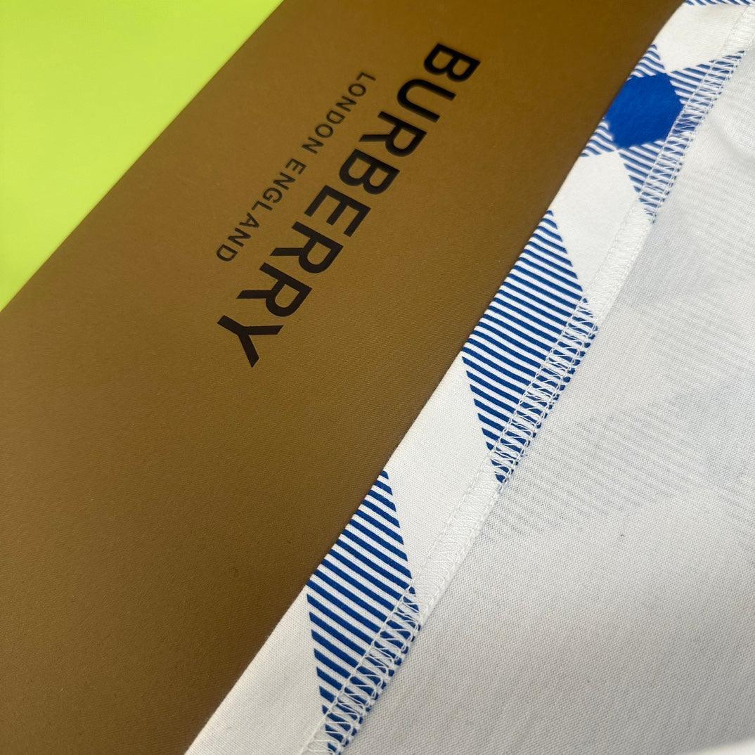 Burberry T-Shirt Without Collar 'Blue & White' - Banlieue91