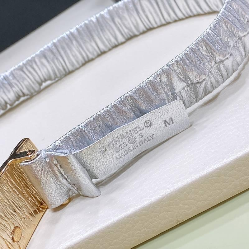 Chanel Women Logo Banding Belt 'White' - Banlieue91