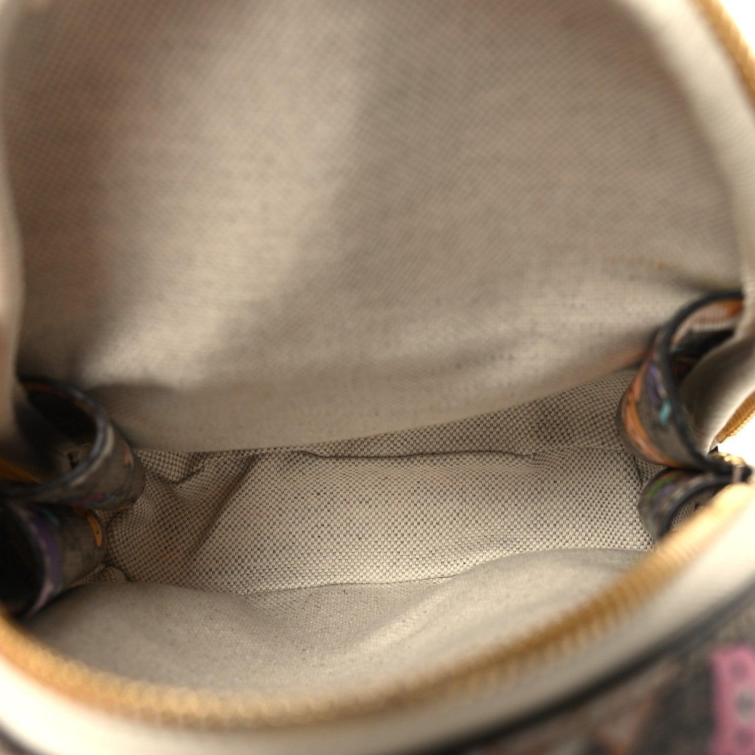 Gucci X PIKARAR GG Supreme Monogram Textured Dollar Calfskin Animal Print Retro Interlocking G Multi-Function Bag Beige Ebony Multicolor Mystic White - Banlieue91