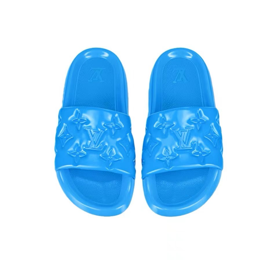 LOUIS VUITTON Waterfront Slide Slippers Men's Blue