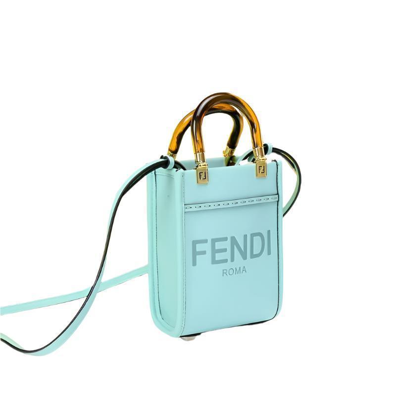 Fendi Vitello King Plexiglass Logo Embossed Mini Fendi Sunshine Shopper Tote - Banlieue91