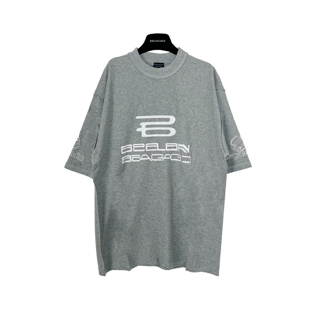 Balenciaga Grey T-Shirt Without Collar - Banlieue91