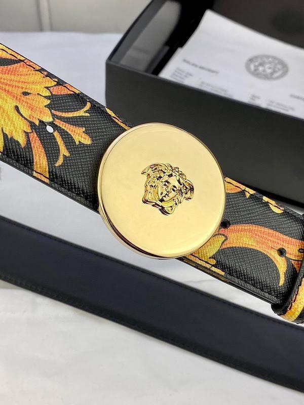 Versace MEDUSA BIGGIE ENAMEL LEATHER BELT - Banlieue91
