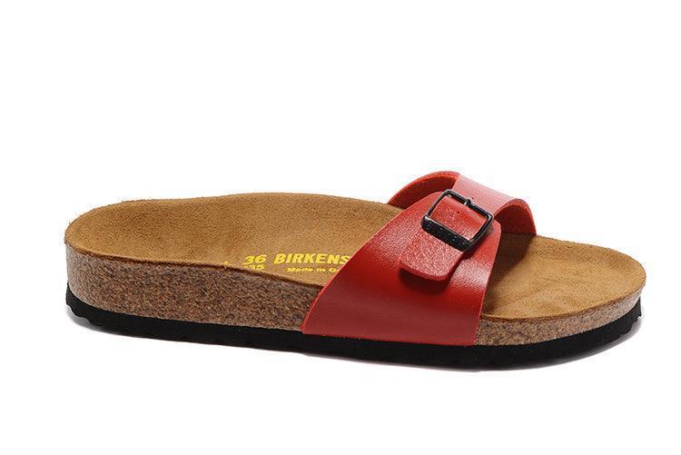 Birkenstock Women's Cherry Red Madrid Flat Sandals - Banlieue91