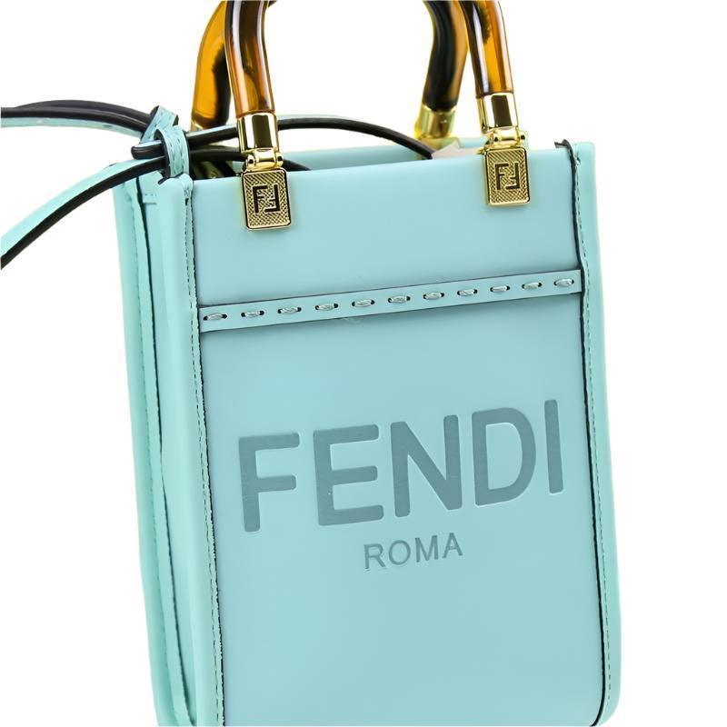 Fendi Vitello King Plexiglass Logo Embossed Mini Fendi Sunshine Shopper Tote - Banlieue91