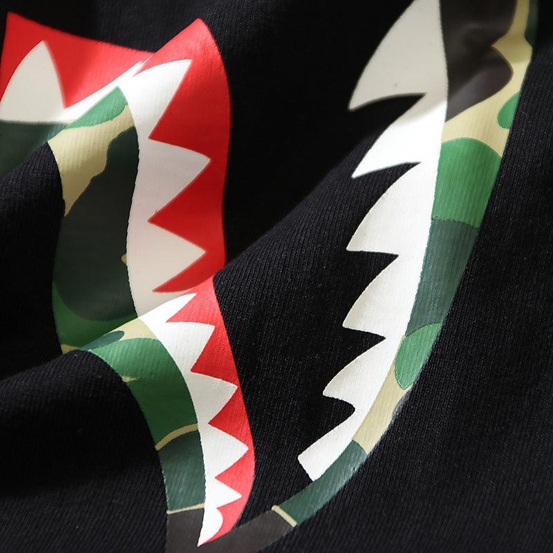 BATHING APE Black T-SHORT SLEEVE TEE 1ST CAMO SHARK TEE - Banlieue91