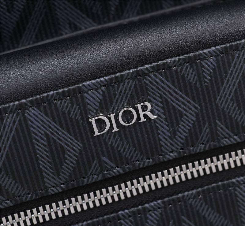 Dior Rider Zipped Backpack Black Coated Cotton Canvas with CD Diamond Print - Banlieue91