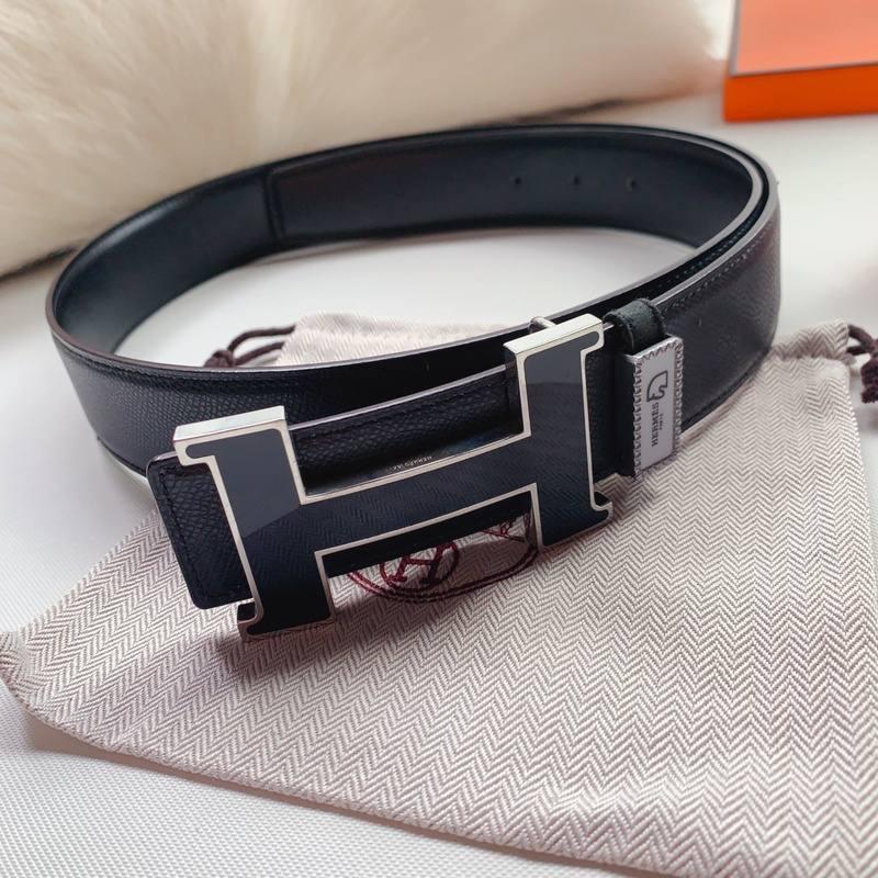 Hermes Men Black Buckle Belt 'Black' - Banlieue91