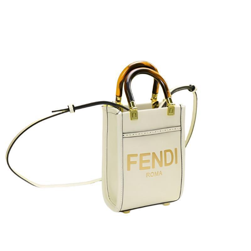 Fendi Vitello King Plexiglass Logo Embossed Mini Fendi Sunshine Shopper Tote - Banlieue91