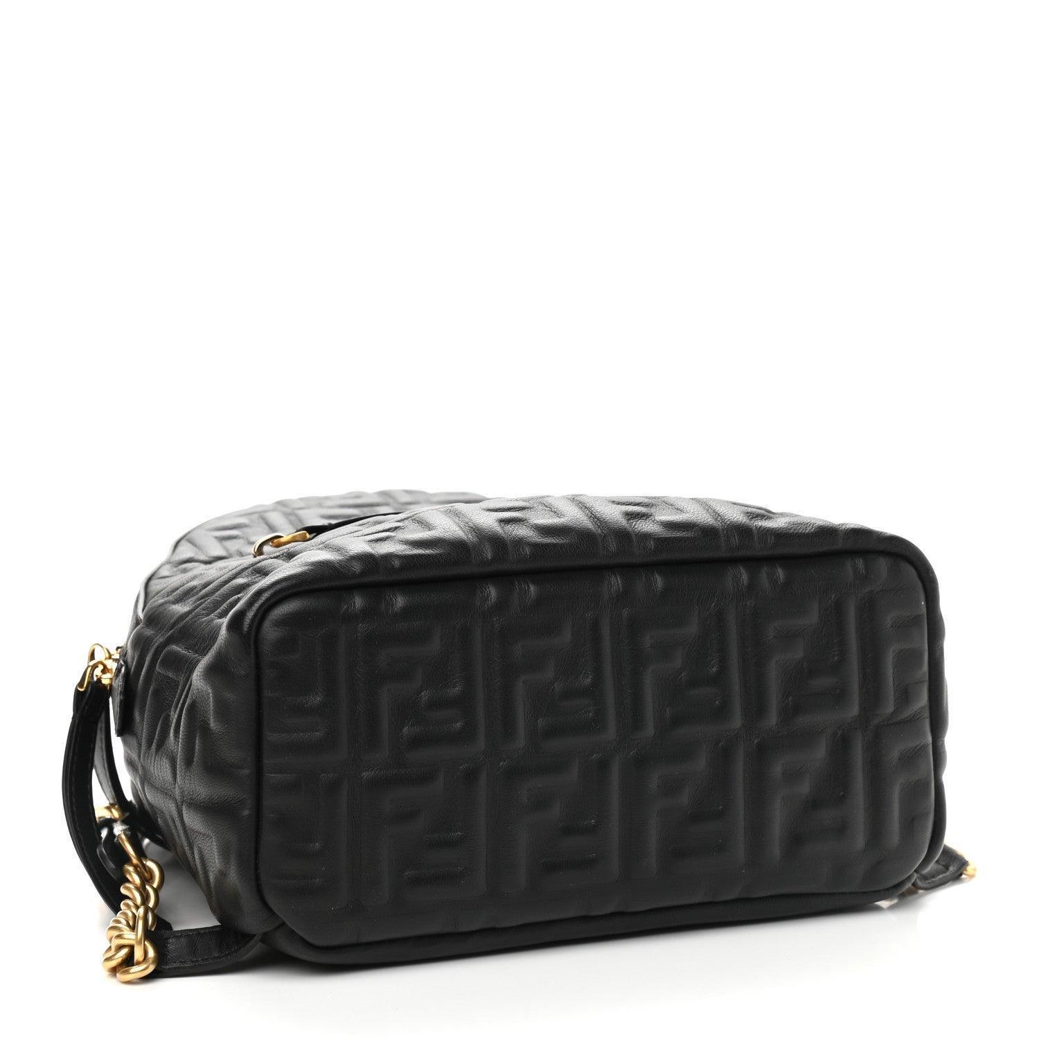 Fendi Nappa FF 1974 Embossed Mini Backpack Black - Banlieue91