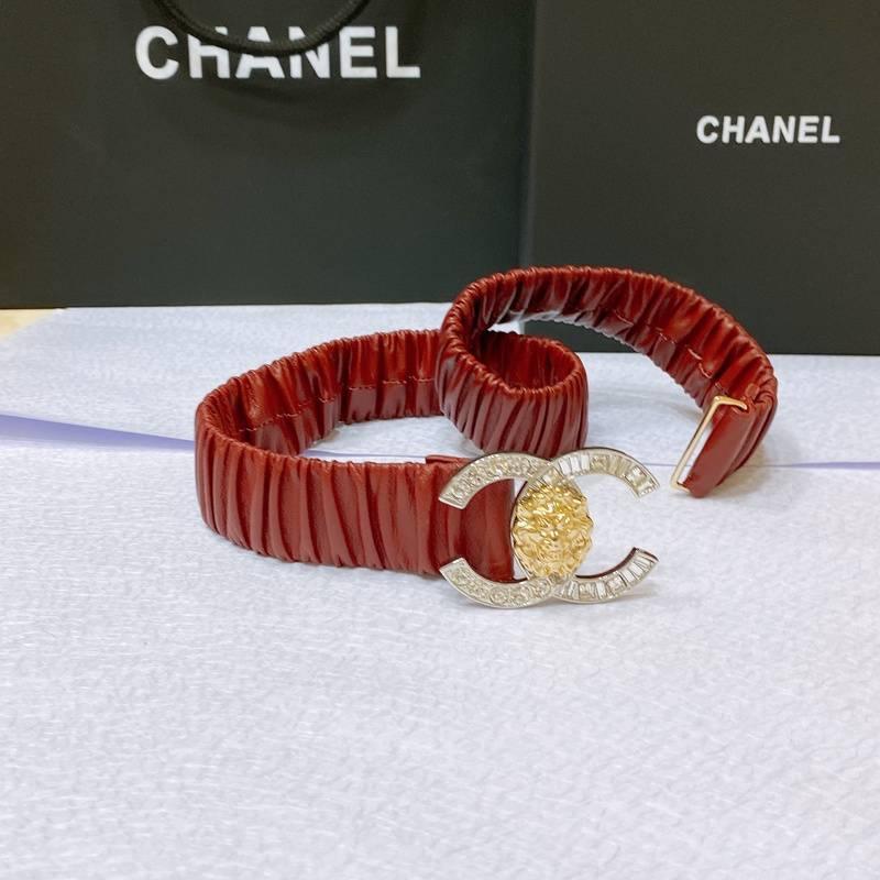 Chanel Leather Women’s Belt 'Red' - Banlieue91