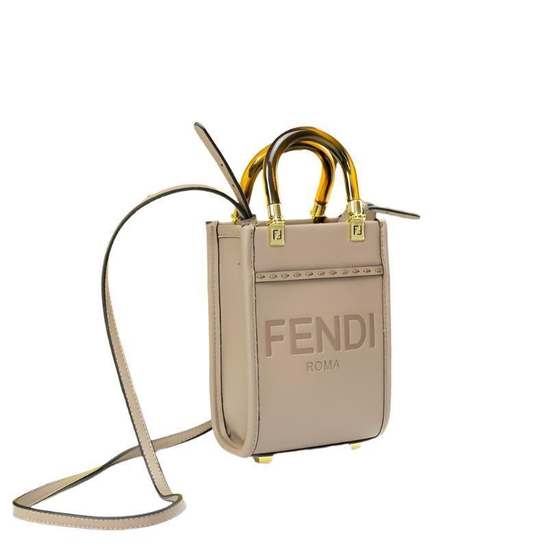 Fendi Vitello King Plexiglass Logo Embossed Mini Fendi Sunshine Shopper Tote - Banlieue91