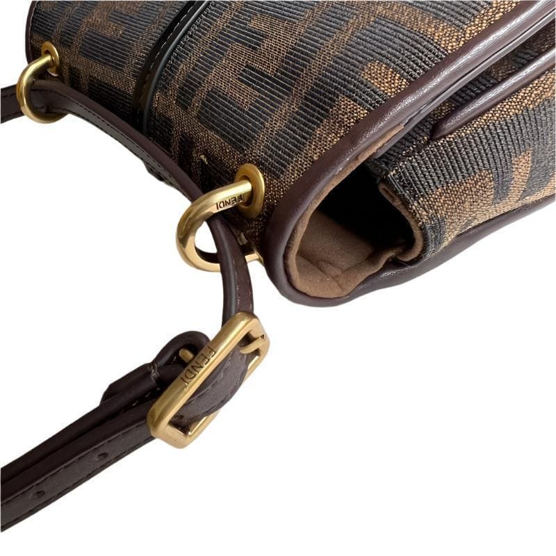 Fendi C’mon Small Brown FF jacquard fabric bag | Banlieue91