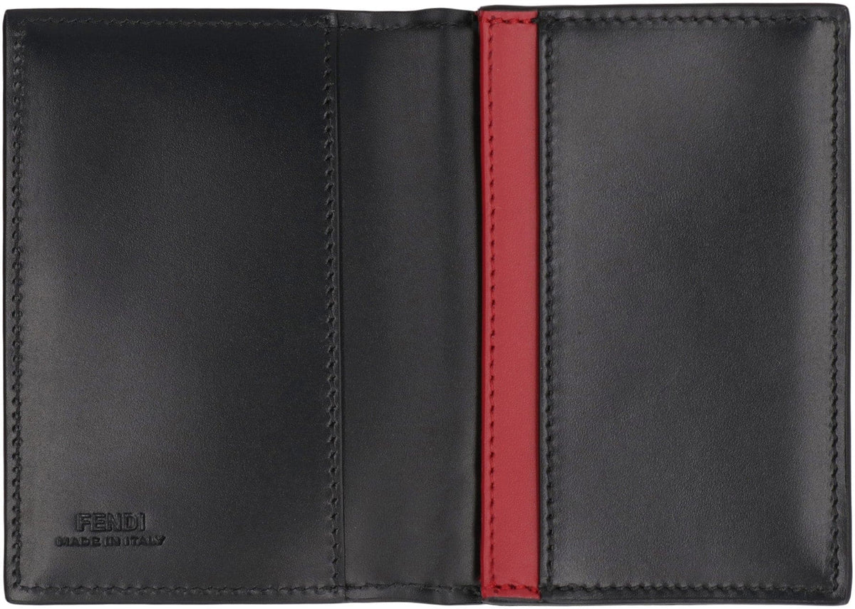 FENDI Leather Card Holder with FF Motif - 11 cm x 7.5 cm | Banlieue91