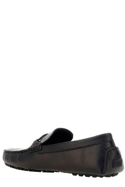 FENDI Leather Diver O Lock Loafers | Banlieue91