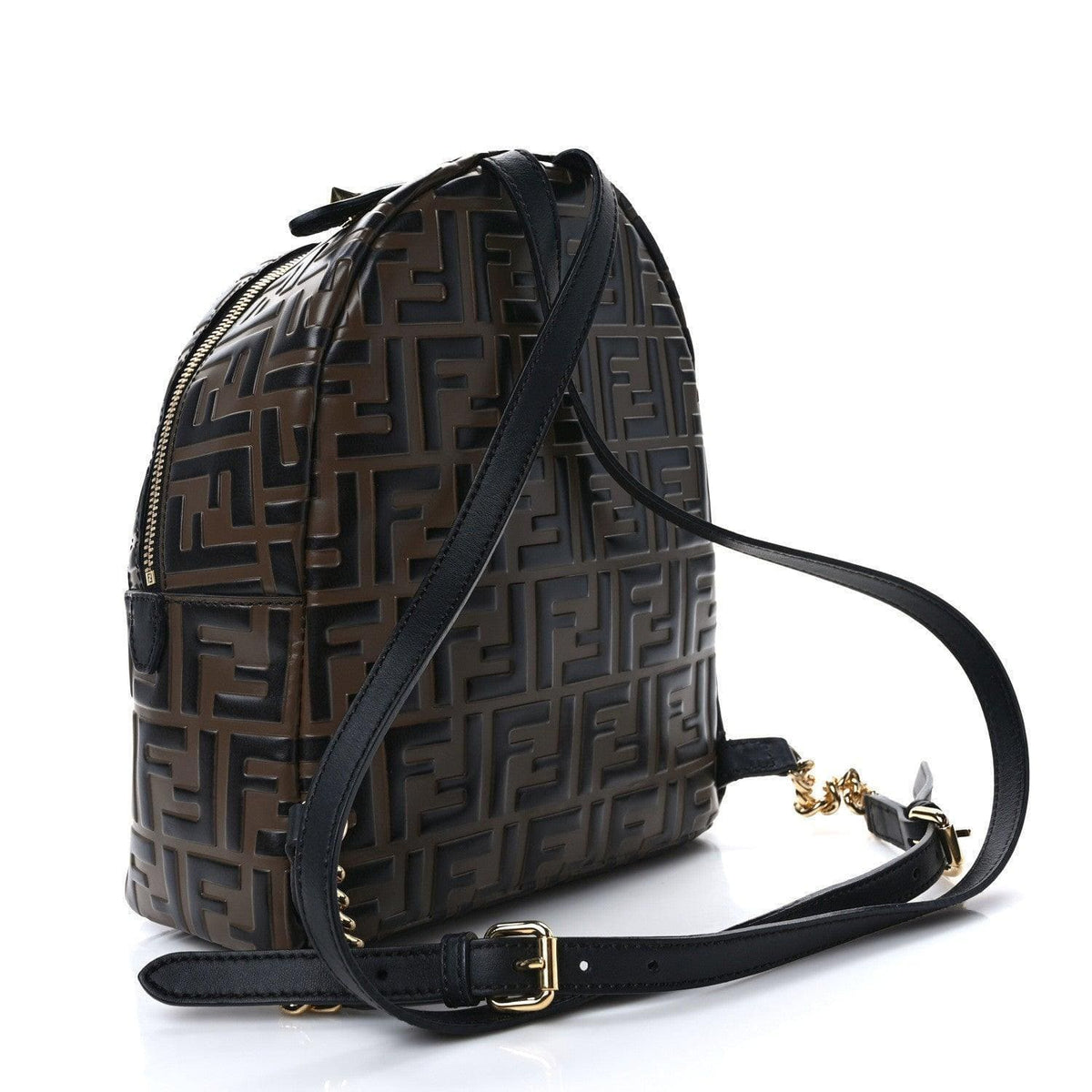 Fendi Nappa FF 1974 Embossed Mini Backpack Black | Banlieue91