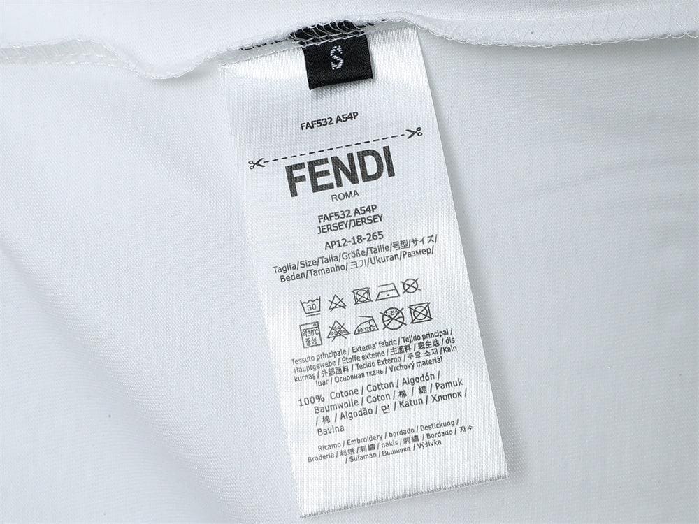 Fendi T-Shirt without Collar 'White & Black' | Banlieue91