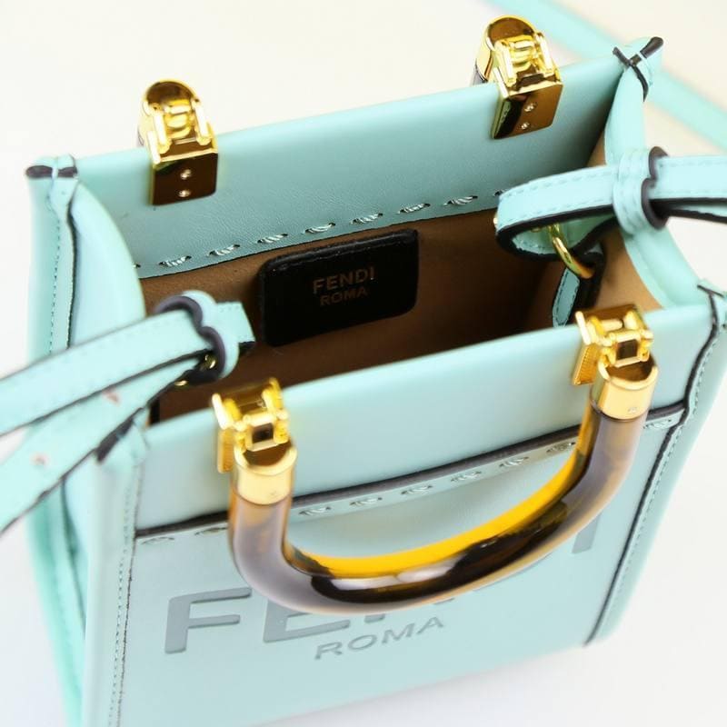 Fendi Vitello King Plexiglass Logo Embossed Mini Fendi Sunshine Shopper Tote | Banlieue91