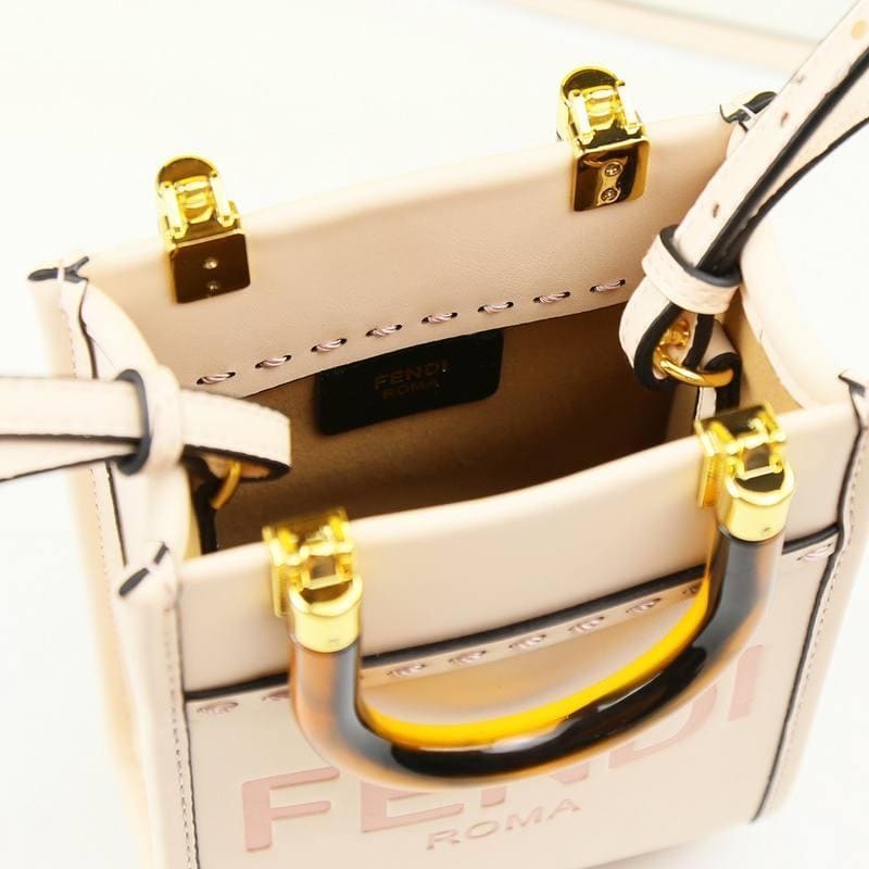 Fendi Vitello King Plexiglass Logo Embossed Mini Fendi Sunshine Shopper Tote | Banlieue91